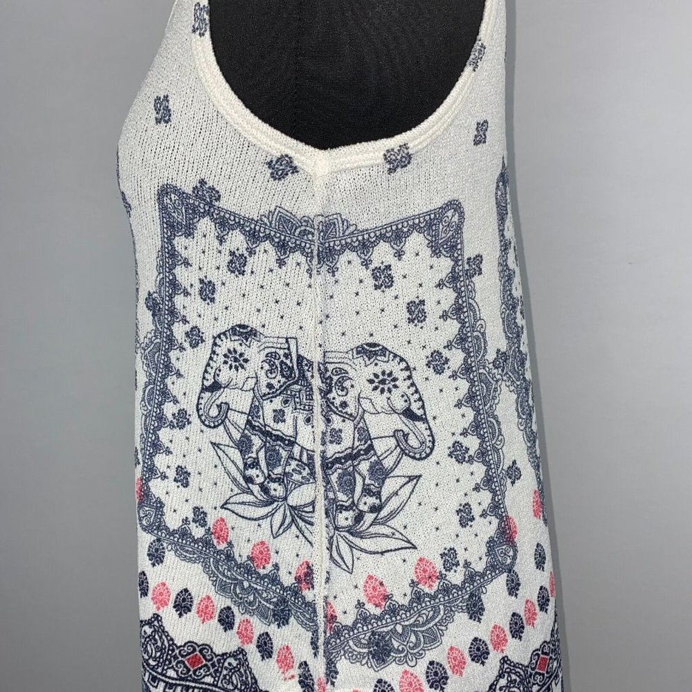 Scotty S Multicolor Knit Patterned Tank Top Rounded Hems - Picture 7 of 12